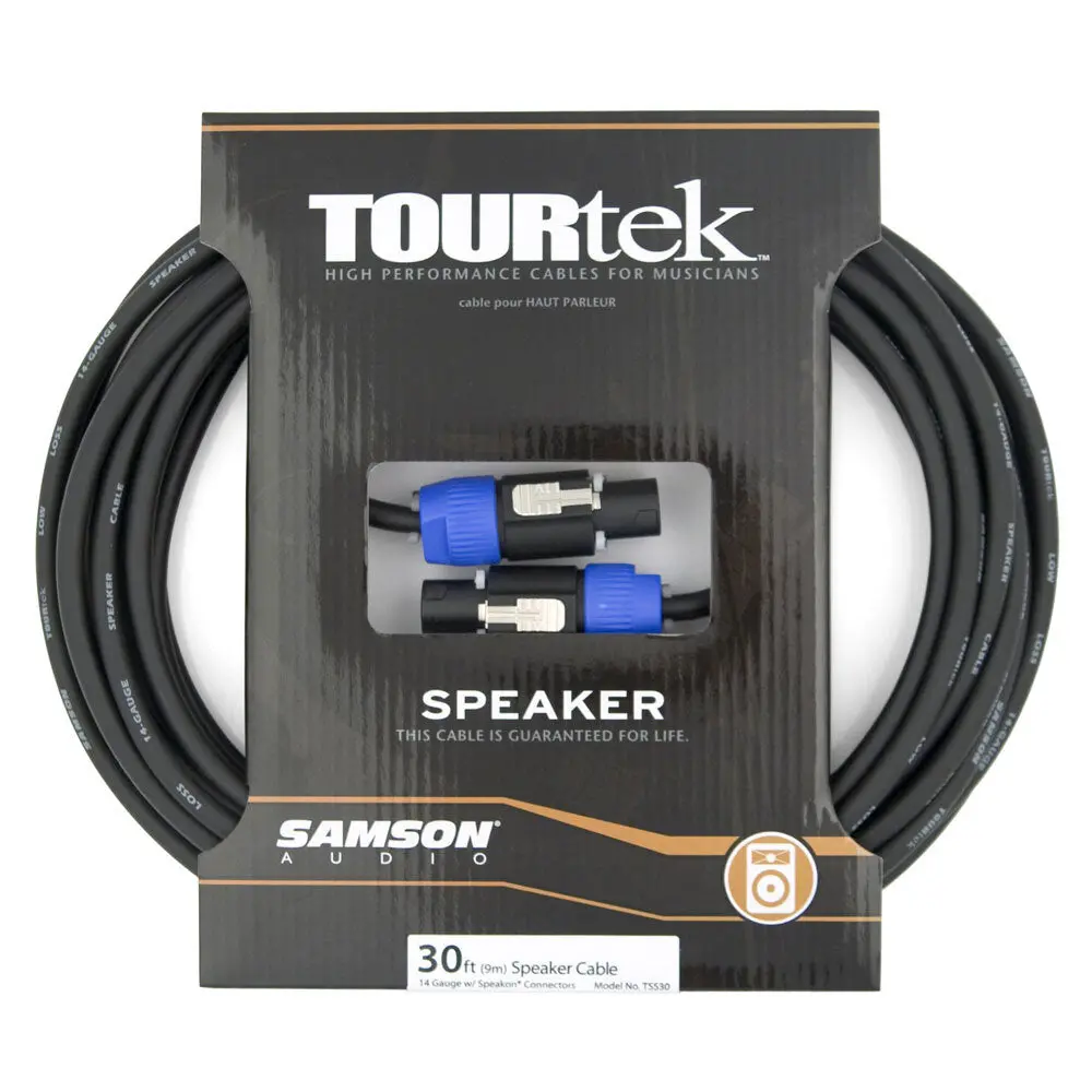 Tourtek 9.15M Speakon Speaker Cable Male Connector For Audio System 1