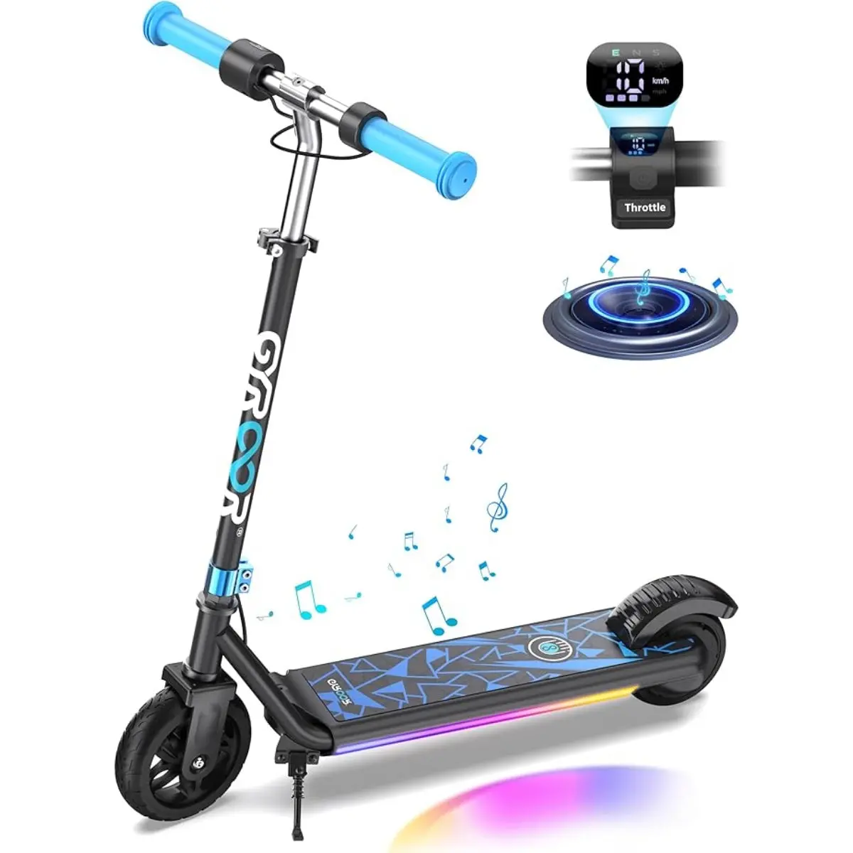 Gyroor H30 Max Kids Electric Scooter With Bluetooth Beats (Blue) 1