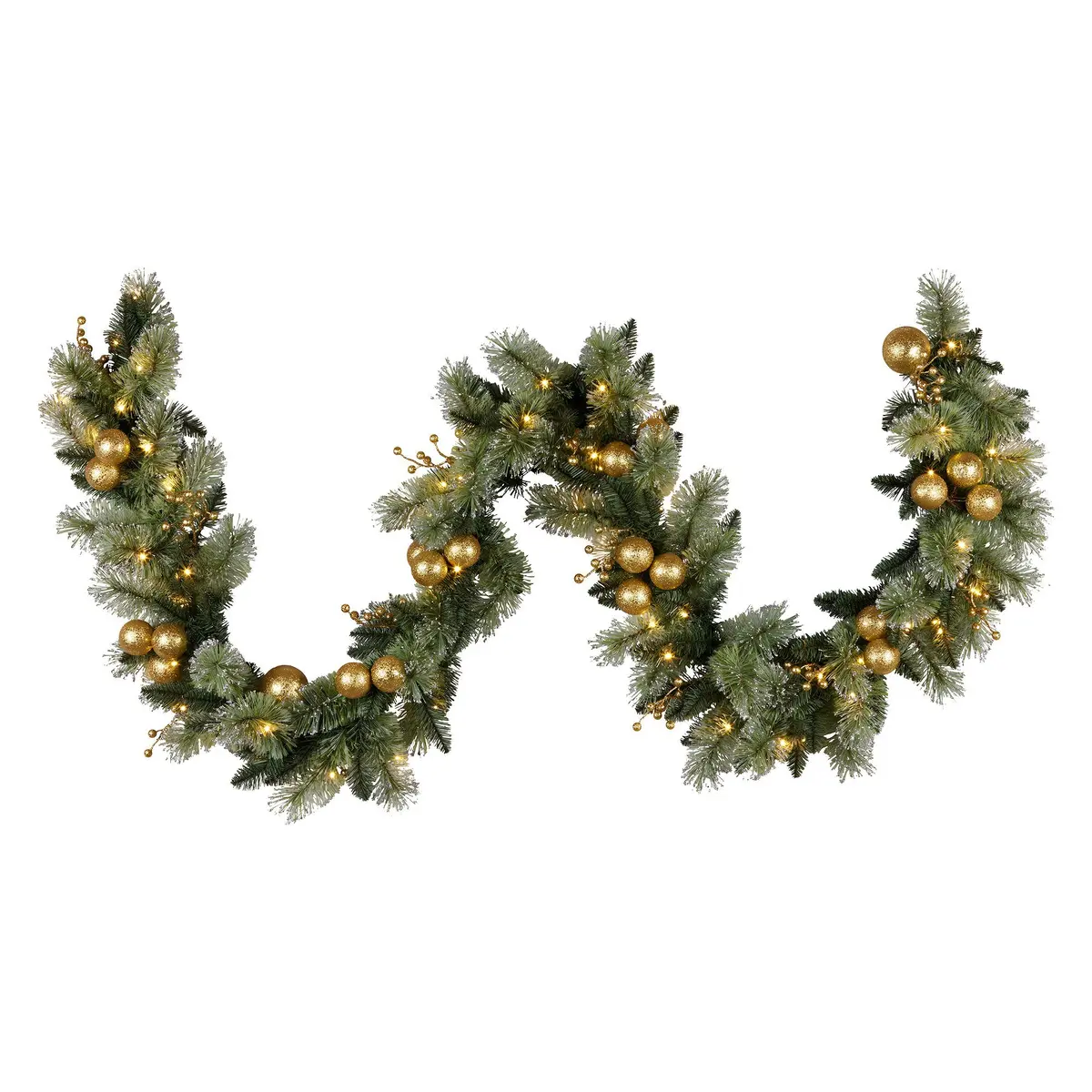 Christabelle 2.7M Christmas Garland With Gold Baubles 1
