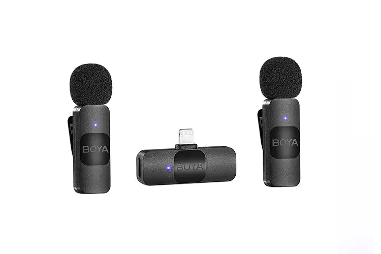 Boya By-V2 Dual Wireless Lavalier Mic For Iphone Ipad 1