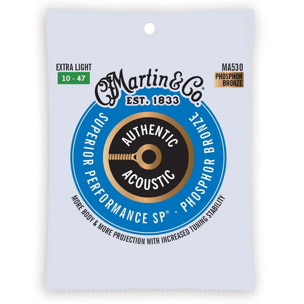 Martin Guitar Ma530 Authentic Strings 92/8 Phosphor Bronze Extra Light 1