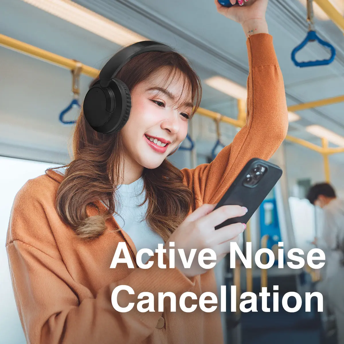 Laser Active Noise Cancelling Bluetooth Headphones (Black) 2