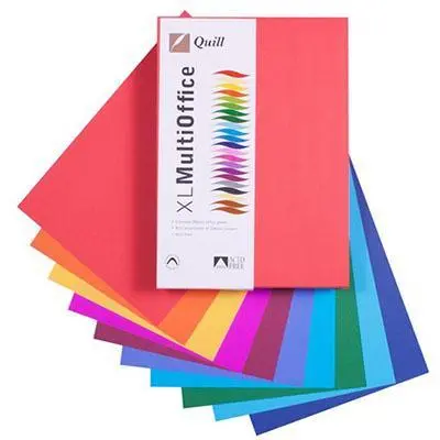 Quill Coloured A4 Copy Paper 80Gsm Hot And Cold Assorted Pack 500 Sheets 1