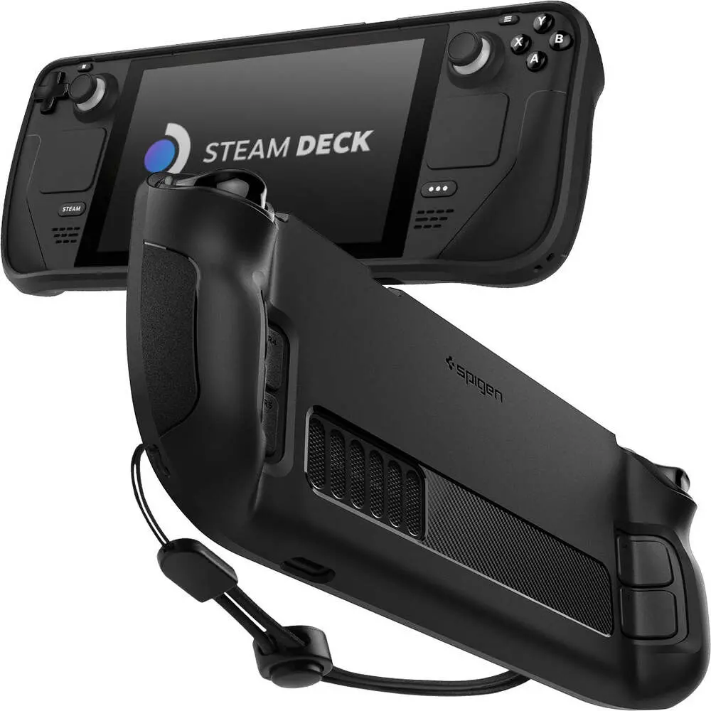 Spigen Valve Steam Deck Oled 2023 / Lcd 2022  Rugged Armor Video Game Accessories - Black 1
