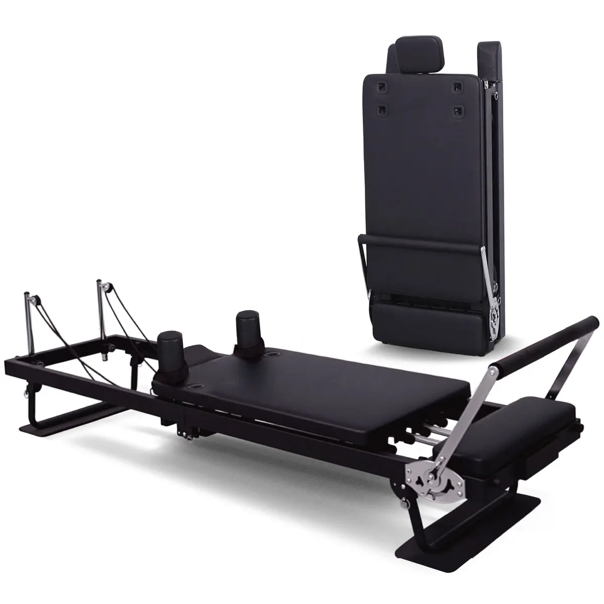 Powertrain Aria Pilates Reformer Machine Steel Foldable Multifunctional Home Gym Equipment (Black) 1