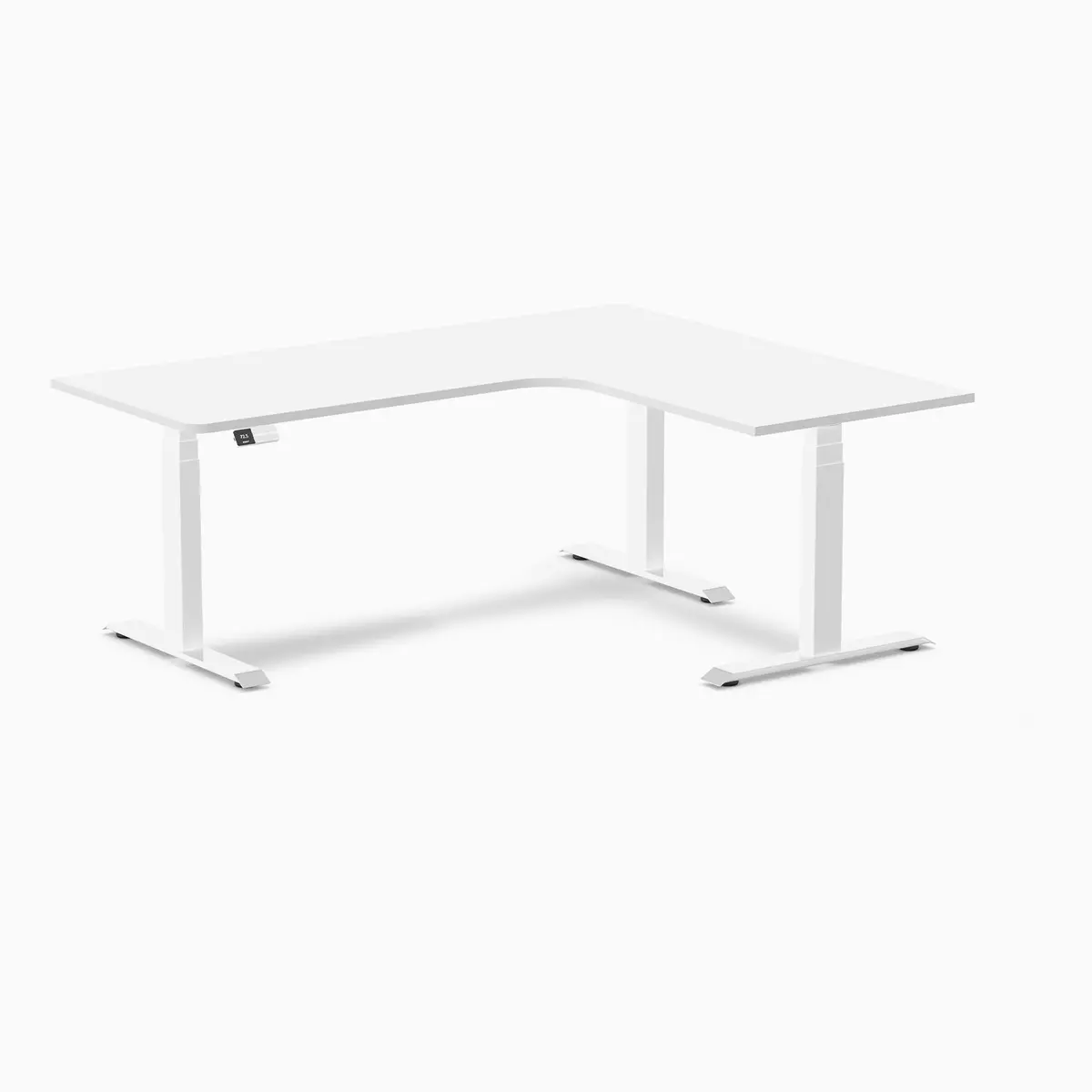 Desky L-Shape Melamine Sit Stand Desk 1800X1500mm - Left Return (White Desktop/White Leg) 1