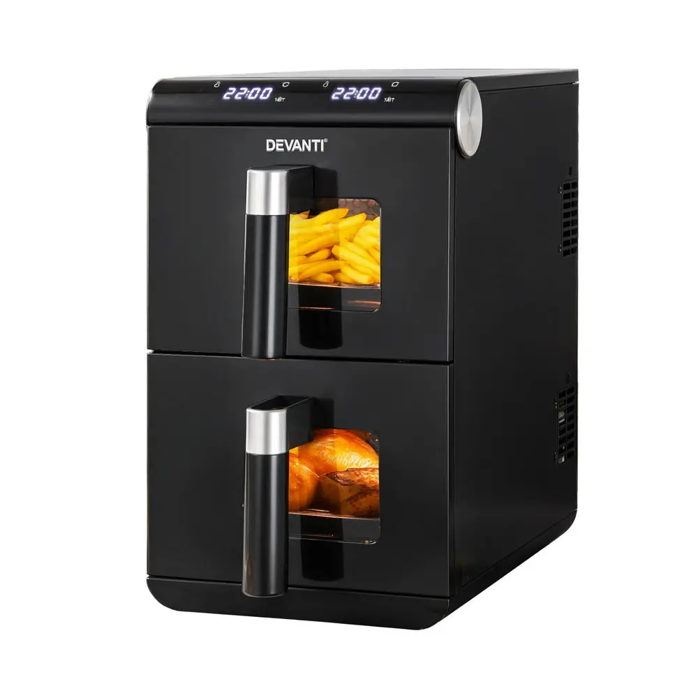Devanti Air Fryer Oven 11L Dual Zone Fryers (Black) 1