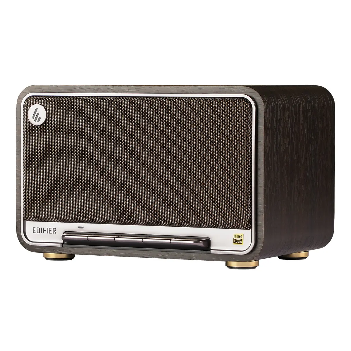 Edifier Tabletop Bluetooth Speakers Portable Wireless Speaker Wi-Fi Bluetooth Compatible Airplay2 (Black Walnut) 1