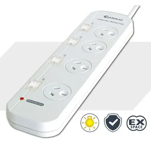 Sansai 4 Individual Switch Outlet Powerboard 2