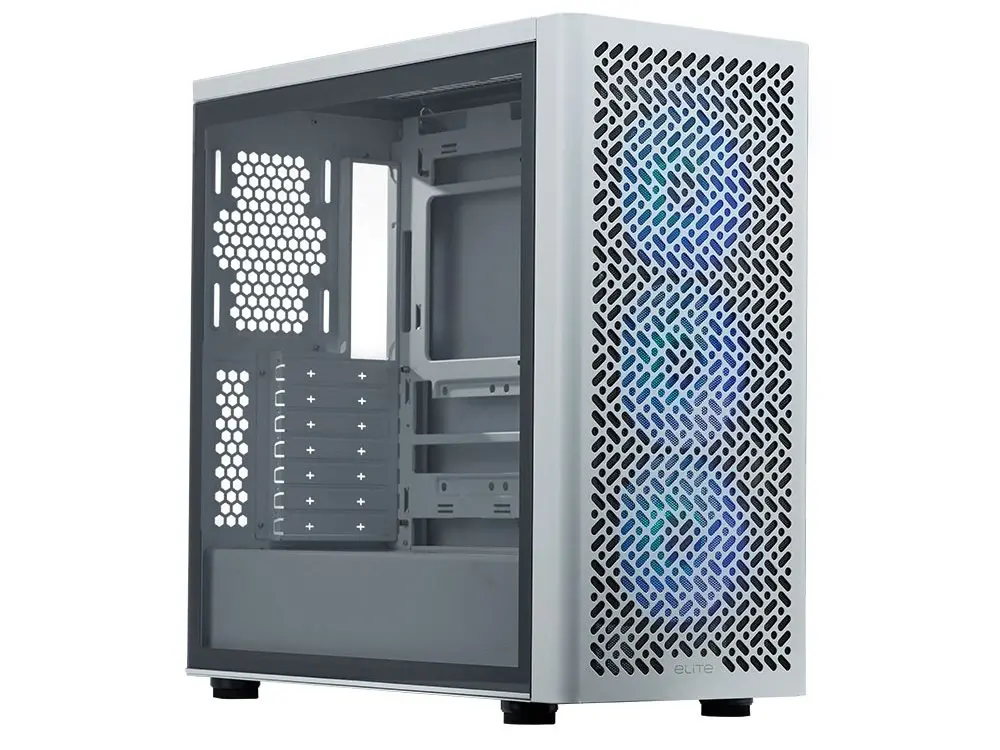 Cooler Master Elite 502 Tempered Glass Mid-Tower Case - White 1
