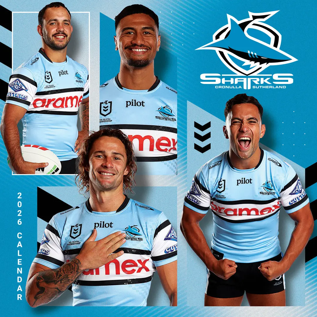 Paper Pocket Nrl Cronulla Sharks 2026 Calendar 1