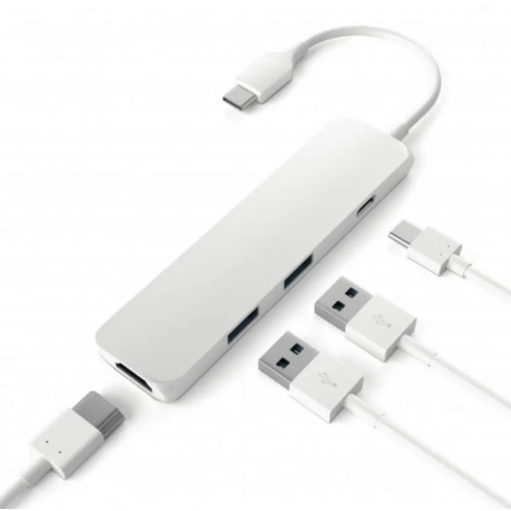 Connect Cable 4-Port Male Usb-C To Hdmi/Usb 3.0 Hub For Laptop (White) 1
