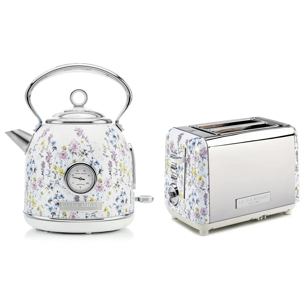 Laura Ashley 1.7L Dome Kettle And 2 Slice Toaster Combo (Wild Meadow) 1