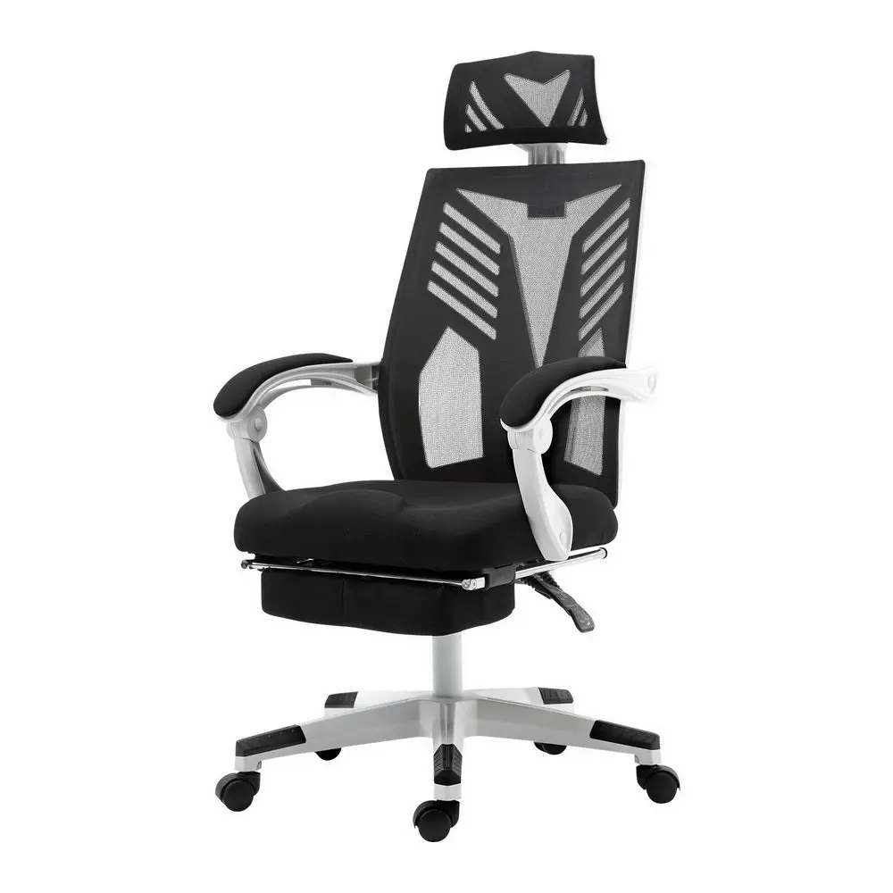 Artiss Mesh Office Chair Recliner (Black/White) 1