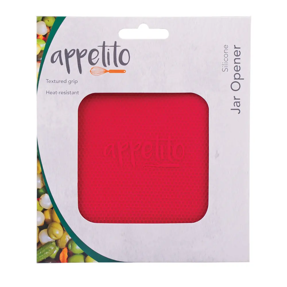 Appetito Silicone Jar Lid Textured Grip Opener Home Kitchen Tool (Red) 1