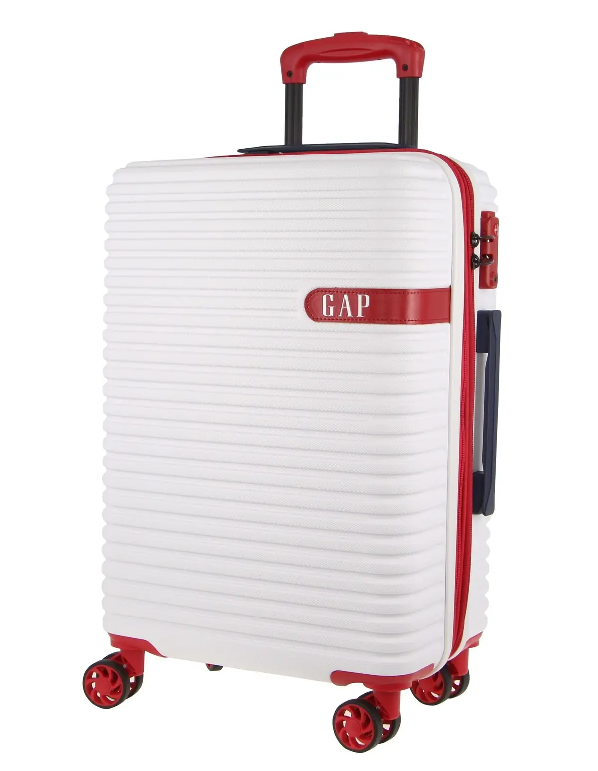 Gap Hard-Shell Suitcase 4 Wheel Hidden Pocket Cabin Luggage 56Cm White 1