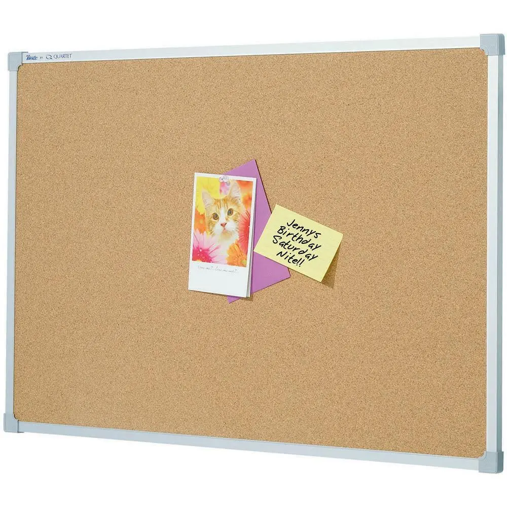 Quartet Penrite Corkboard Pin Board Aluminium Frame 1800X900mm 1