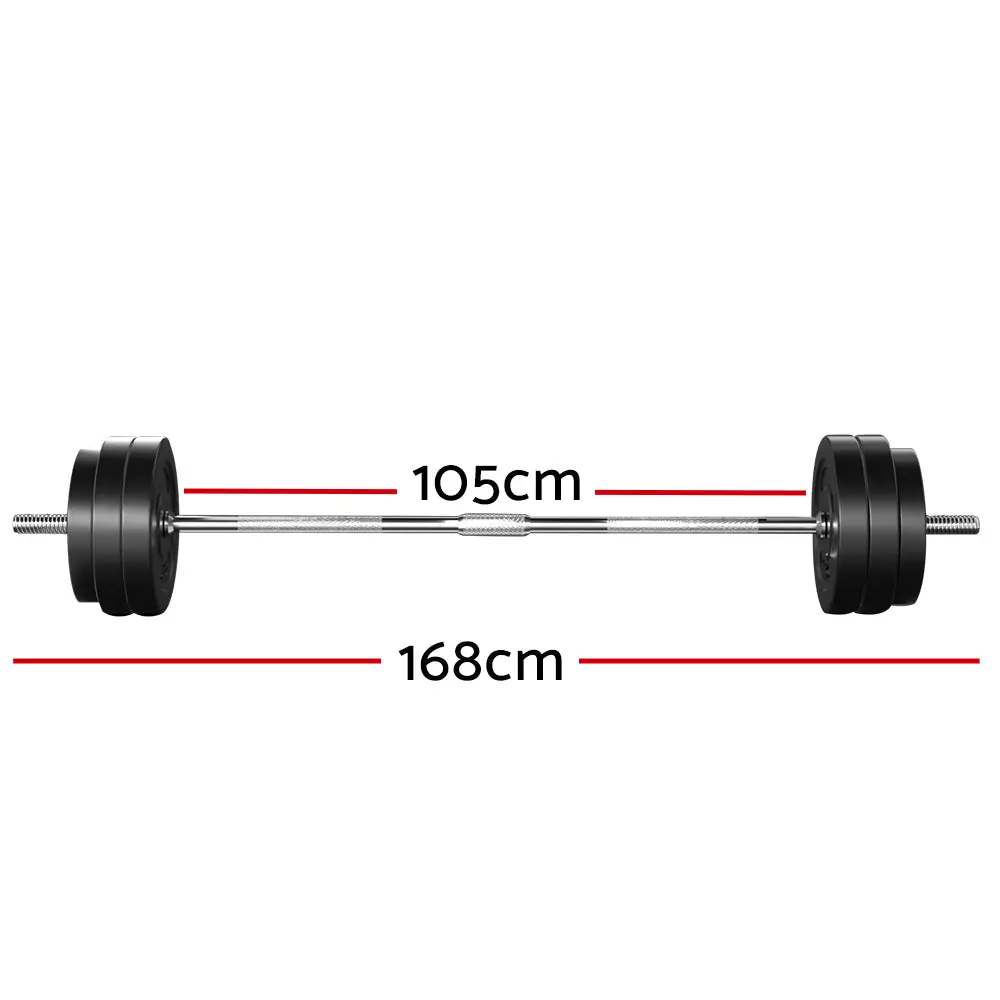 Everfit 58Kg Barbell Set Weight Plates Bar Lifting Bench 168Cm 2