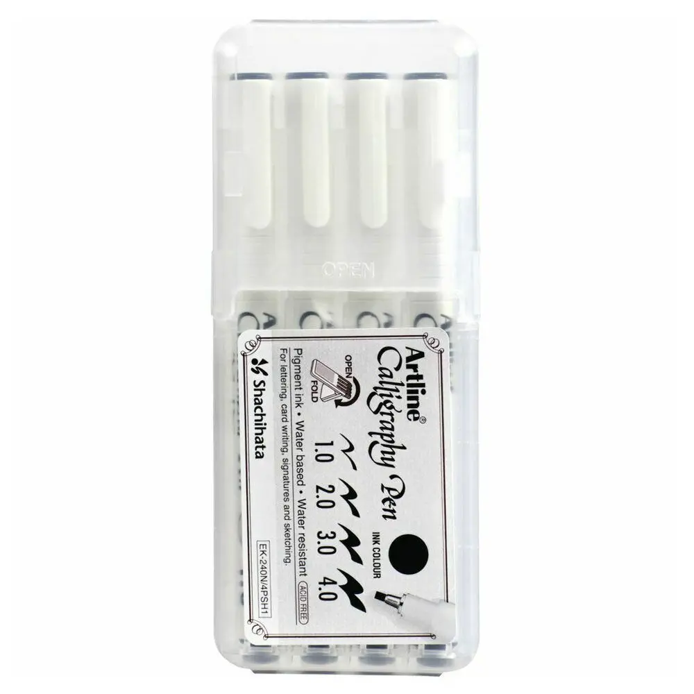 Artline Calligraphy Pen Black (4-Piece) 1