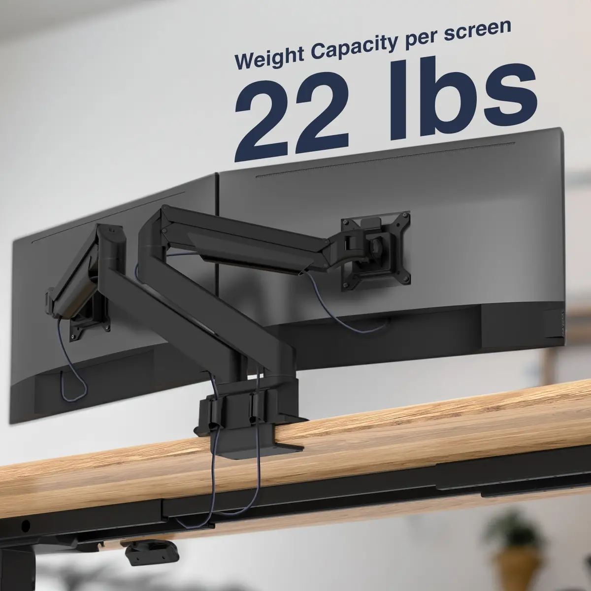 Desky Dual Monitor Arm - Black 2