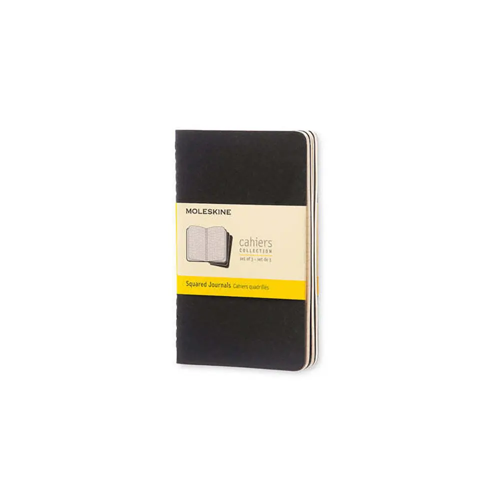 Moleskine Cahier Soft Cover Notebook Grid Set Pocket (Black) [3-Pieces] 1