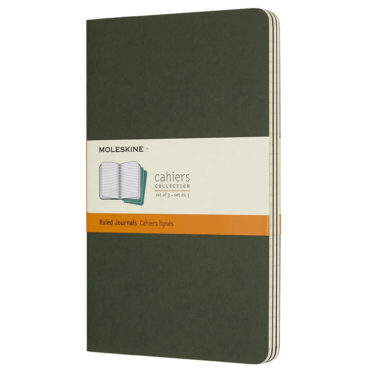 Moleskine Ruled Cahier Notebook Large (Myrtle Green) [3-Pieces] 1