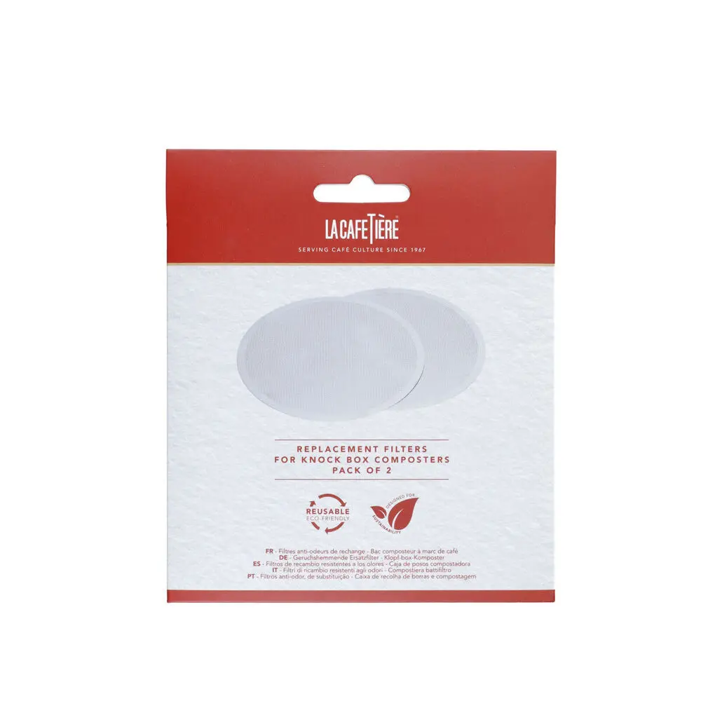 La Cafetiere 2-Pieces Replacement Filter For Coffee Knock Box (White) 2