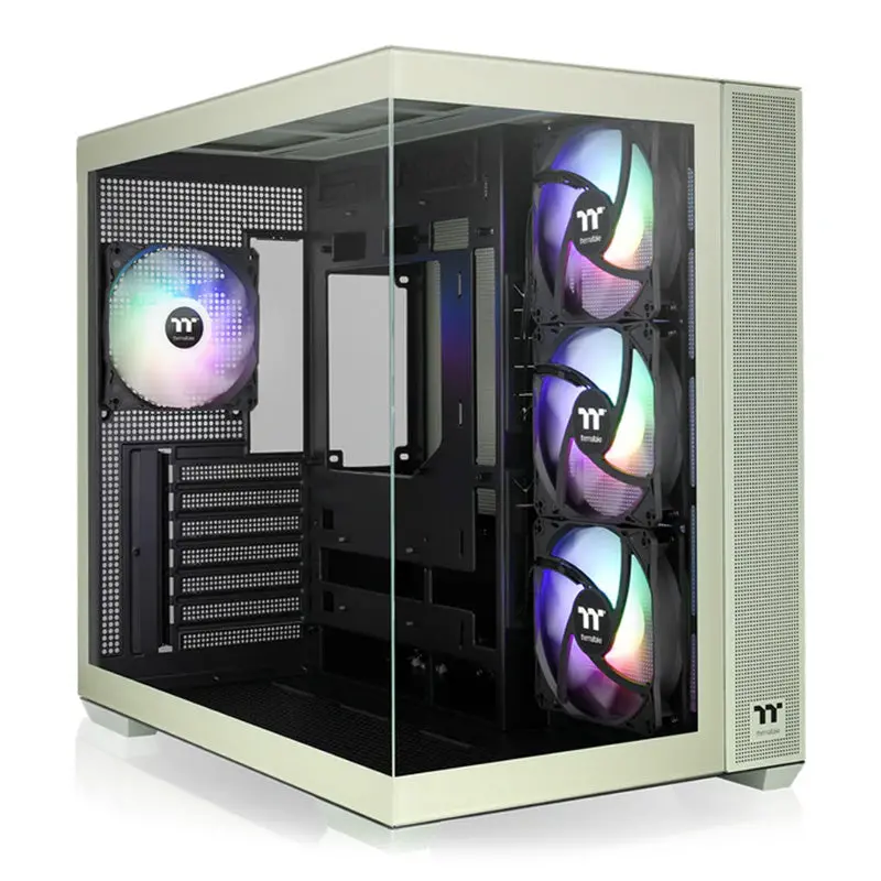 Thermaltake Ca1z200mewn00 View 380 Tg Argb Mid Tower Atx Case (Matcha Green) 1