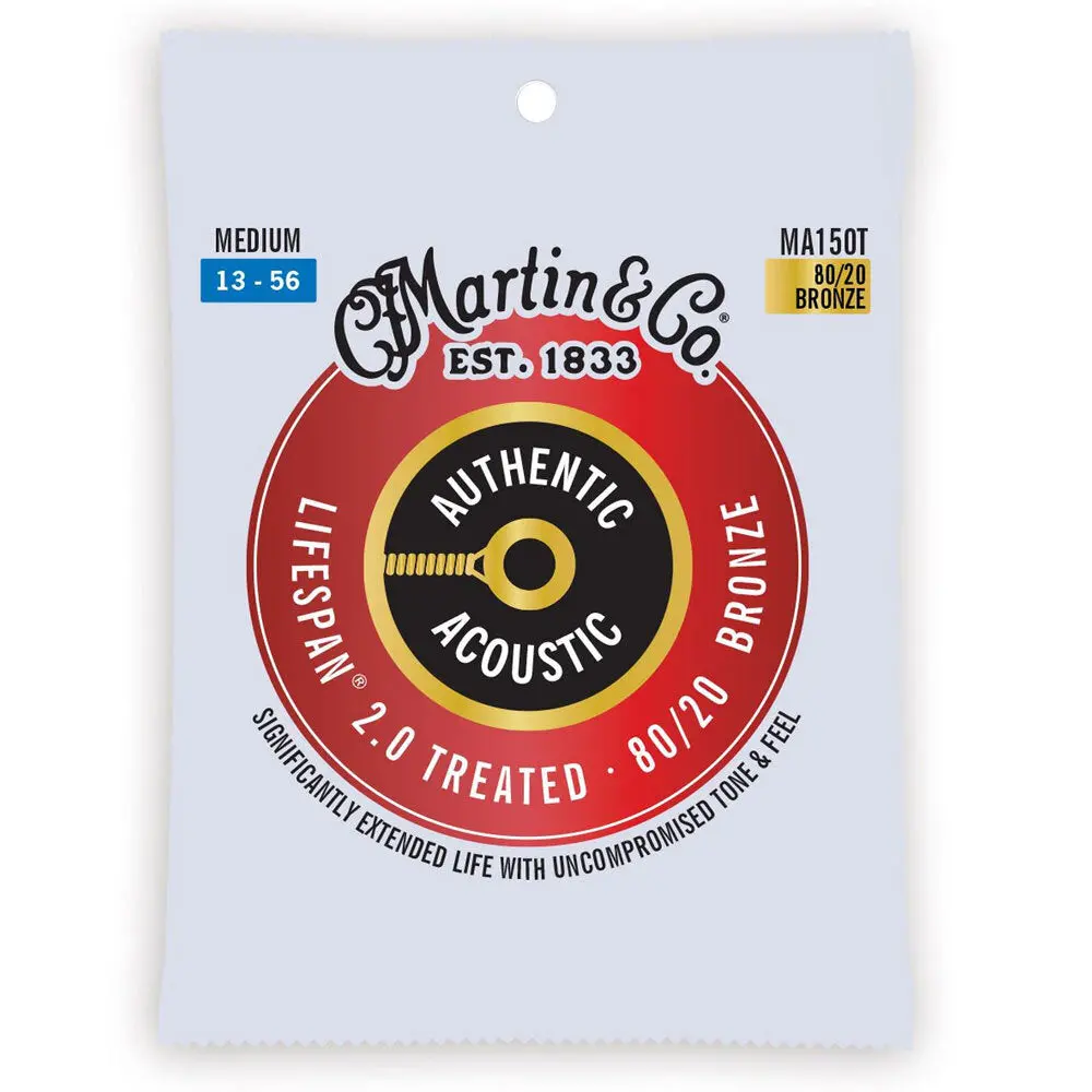 Martin Guitar Ma150t Authentic Acoustic String Treated 80/20 Bronze Medium 1