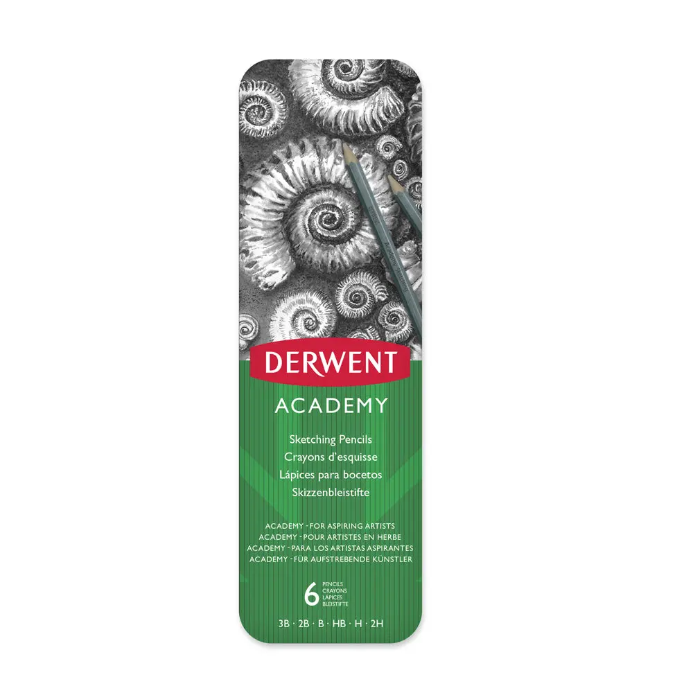 Derwent Academy Art Craft Hexagonal Sketch Pencil Tin [6-Pieces] 1