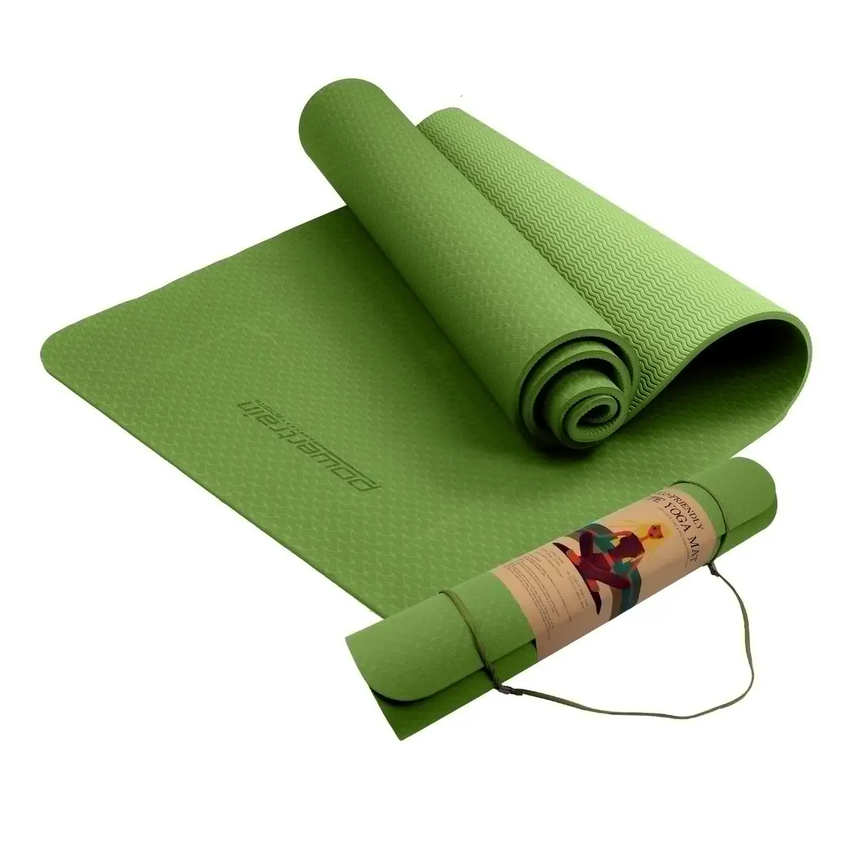 Powertrain Tpe Yoga Pilates Exercise Mat 6Mm - Green 1