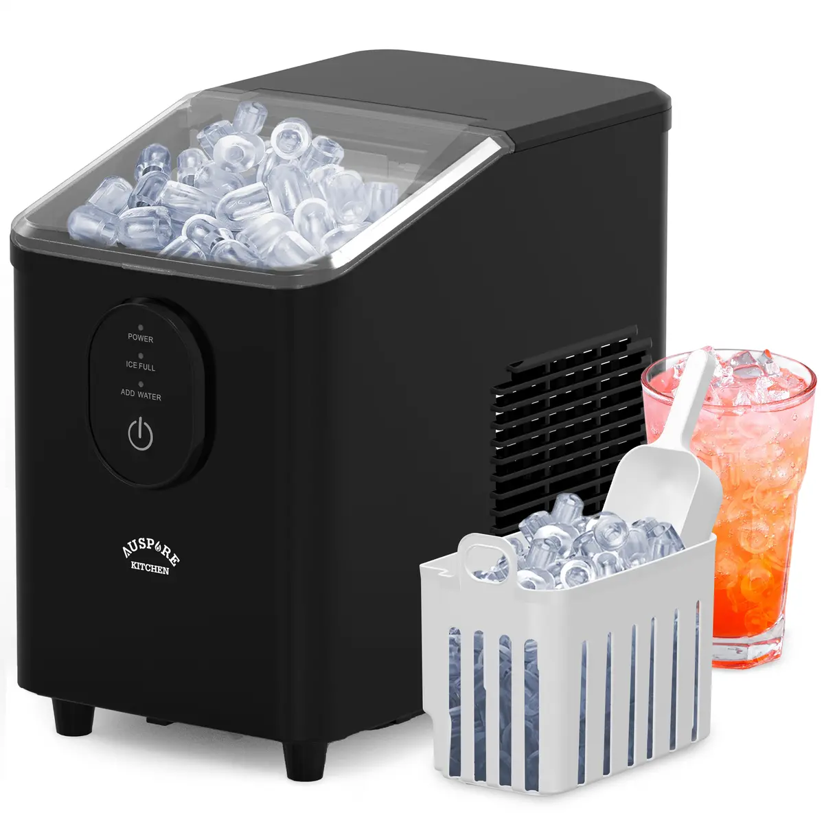 Auspure Ice Maker - 12Kg/24H Portable Countertop - Black 1