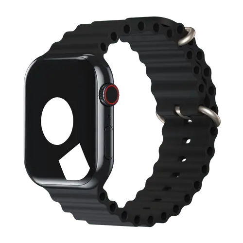 Hoco Apple Watch Ocean Band For Series 42 / 44 / 45 / 46 / 49 Mm (Black) 1