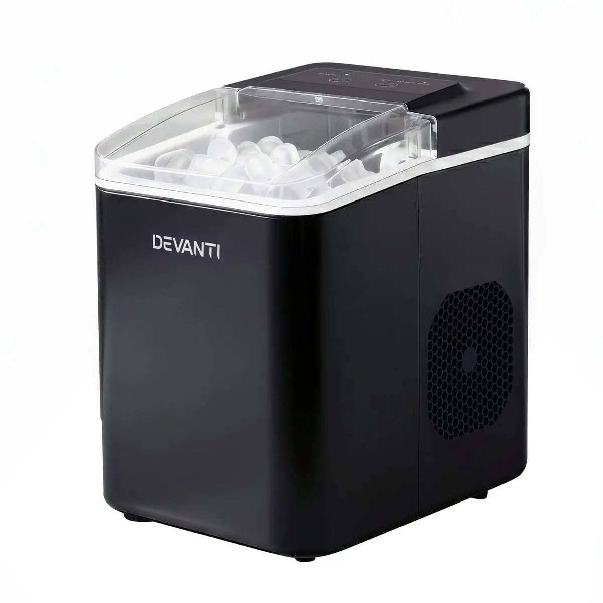 Devanti Ice Maker Machine Portable 12Kg Countertop With Self-Cleaning 1.2L (Black) 1