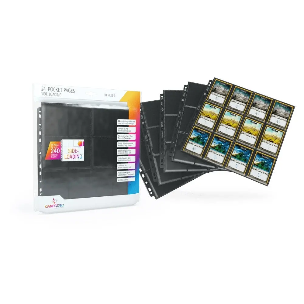 Gamegenic 24 Pocket Sideloading Pages 10Pcs Pack Black 1