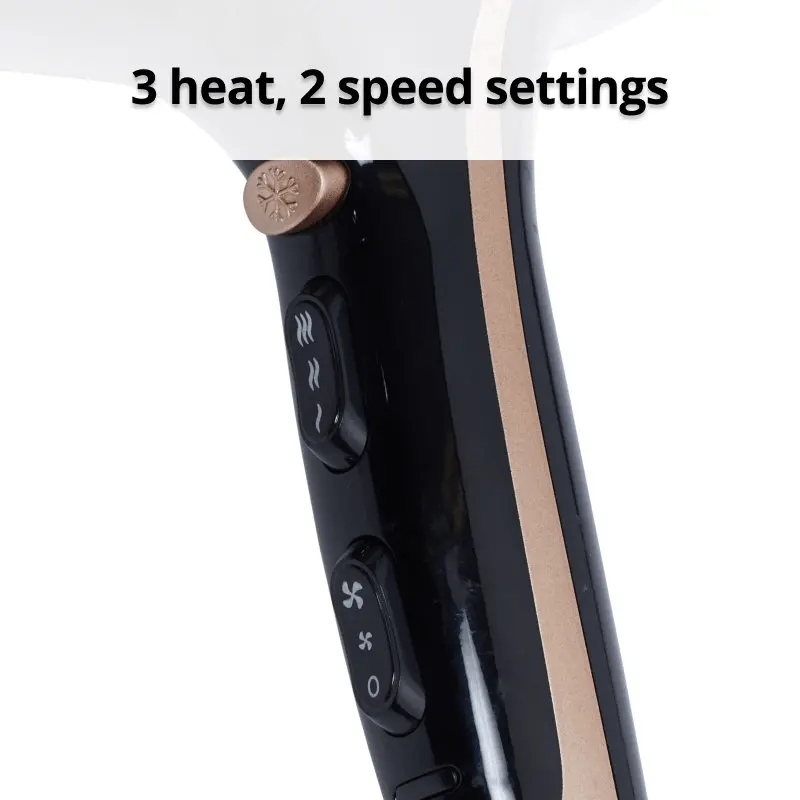 Nero Luxe Hairdryer 2400W Rose Gold Black Hair Dryer 2