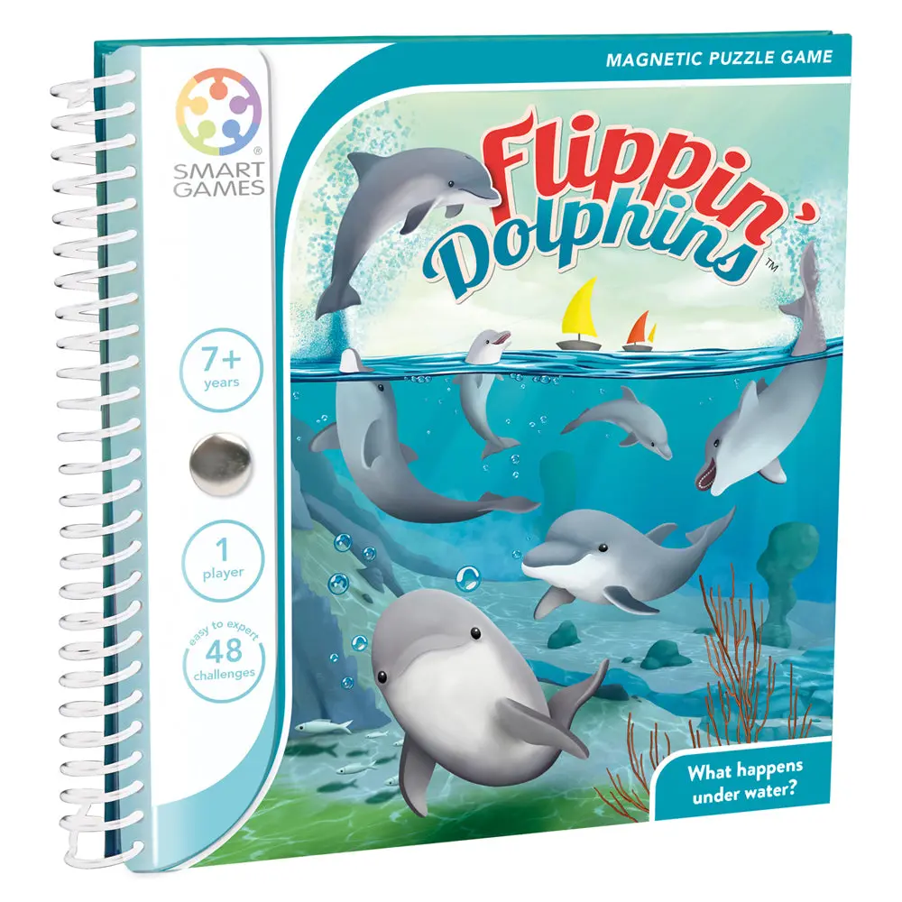 Smart Games Flippin' Dolphins Magnetic Travel Puzzle Game 1