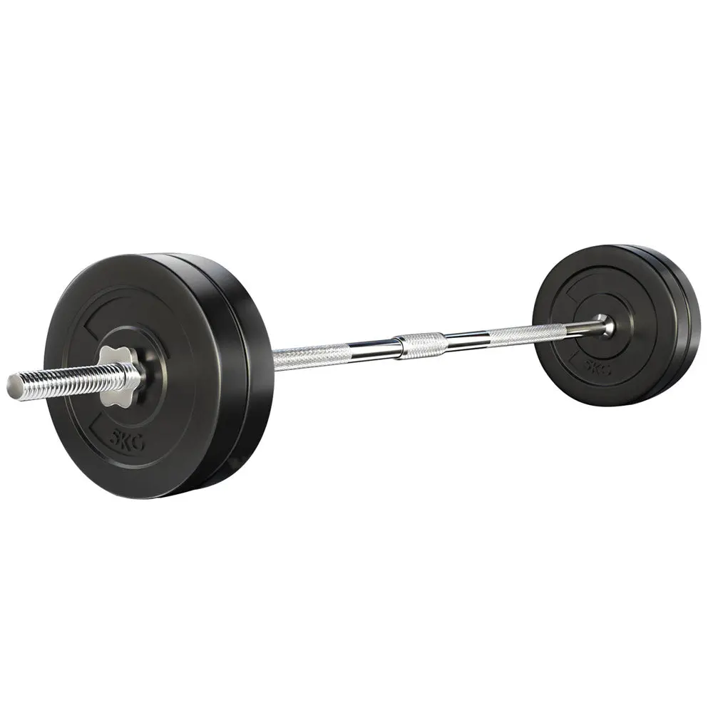 Everfit 28Kg Barbell Set Weight Plates Bar Lifting Bench 168Cm 1