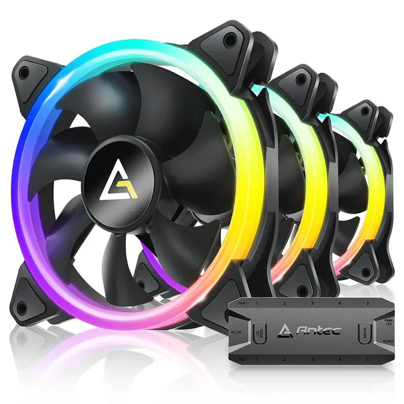 Antec Neon 12 Argb Pwm 120Mm Case Fan With Argb Controller - 3 Pack (Neon 120 Argb_3Pk) 1