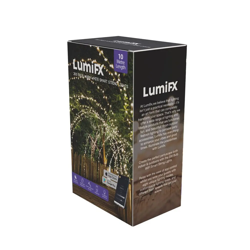 Lumifx 200 Bulb Led Wifi Smart String Lights 10M Warm White 2