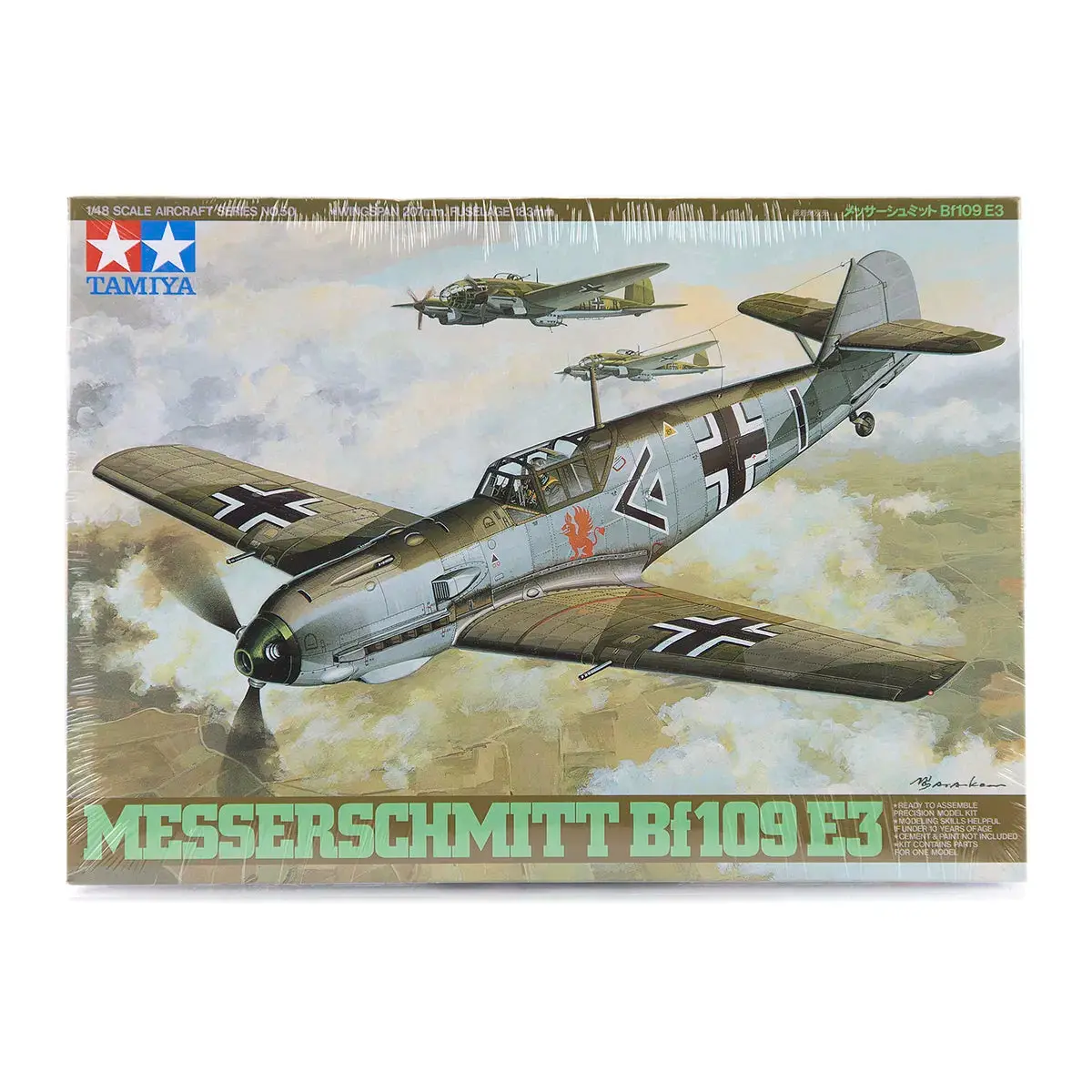 Tamiya 1/48 Messerschmitt Bf109 E3 Trop Fighter Scaled Plastic Model Kit 1