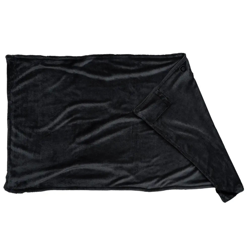 Sash & Bloom Winter Warm Heated Shawl Black - Portable 2-In-1 Super-Soft Heated Blanket That Zips Into A Shawl 1