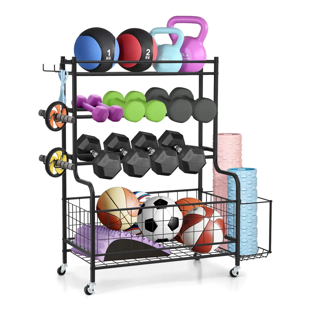 Everfit Dumbbell Rack Weight Rack For Dumbbells Home Gym Storage Black 1