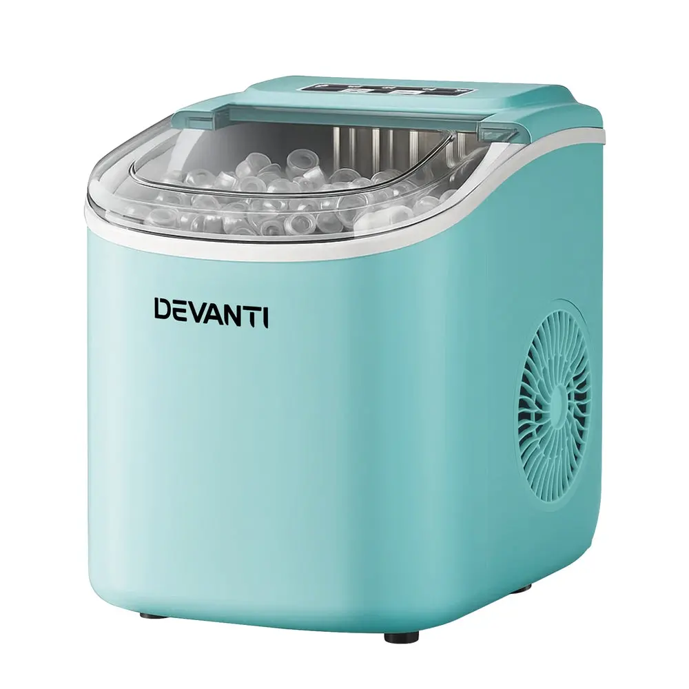 Devanti 12Kg Ice Maker Machine With Self-Cleaning (Green) 1