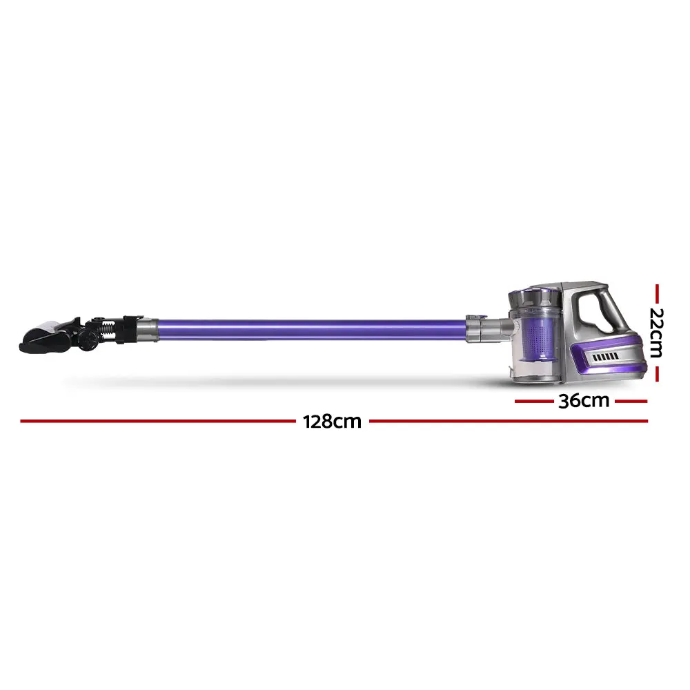 Devanti Stick Vacuum Cleaner Cordless Roller Brush 150W Purple 2