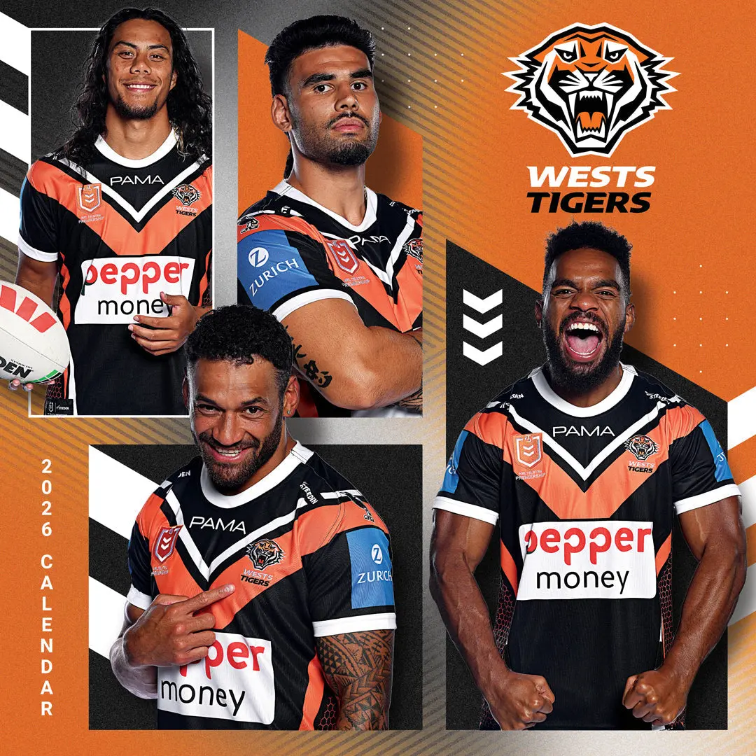 Paper Pocket Nrl Wests Tigers 2026 Calendar 1