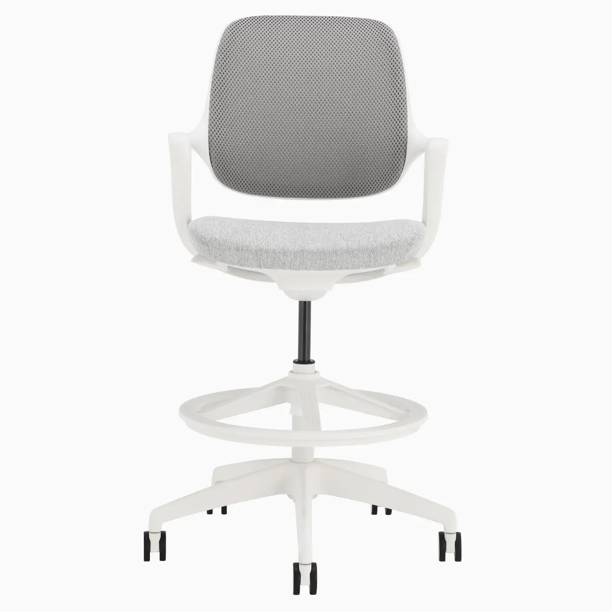 Desky Evoque Low Back Office Chair - White / Yes 1