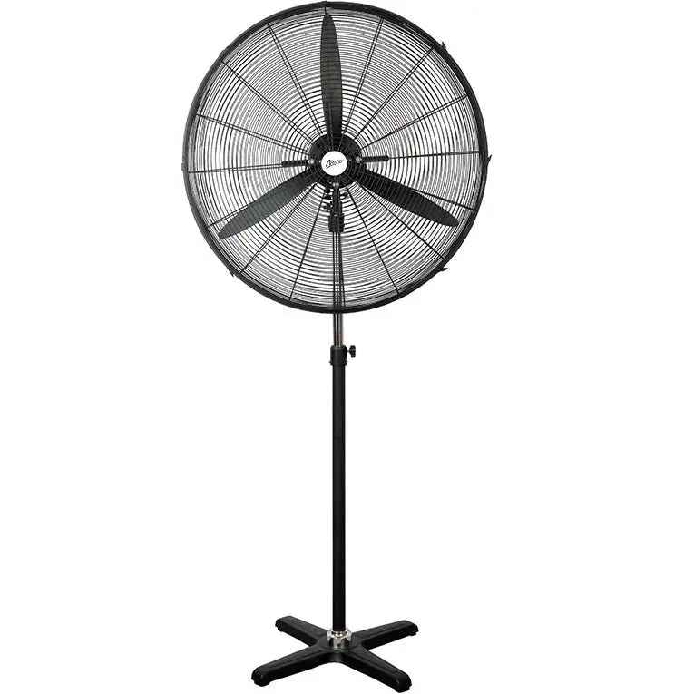 Nero Industrial Pedestal Fan On Stand Oscillating Warehouse Factory 1