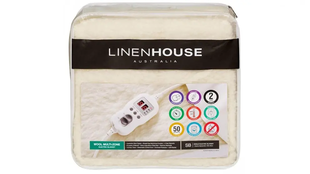 Linen House Woolen Electric Blanket (Cream) 1