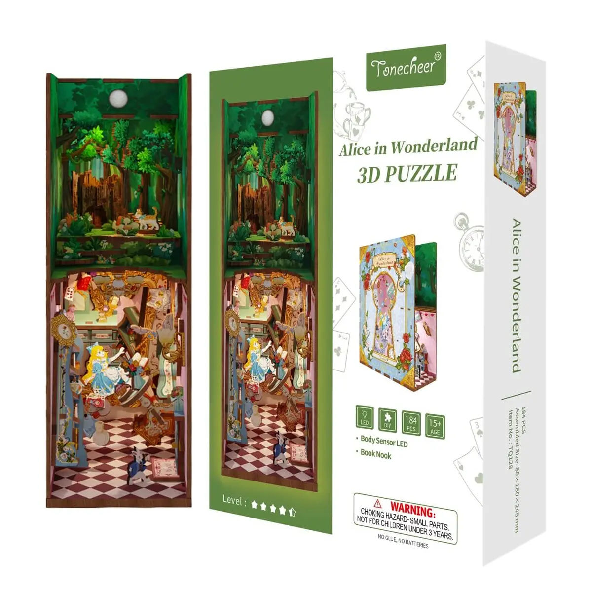Tonecheer Alice In Wonderland Book Nook Kit 1